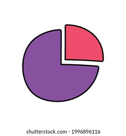 colorful pie chart doodle icon