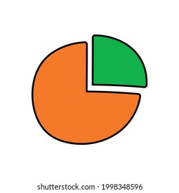 colorful pie chart doodle icon