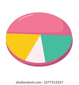 Colorful pie chart graph vector illustration, pie graph icon, pie chart clip art, circle chart clipart
