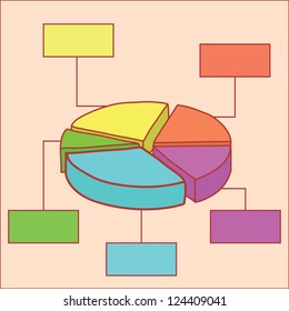 colorful pie chart, hand drawing vector