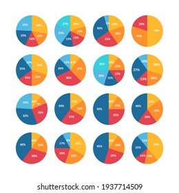 Colorful Pie Chart Infographic Set