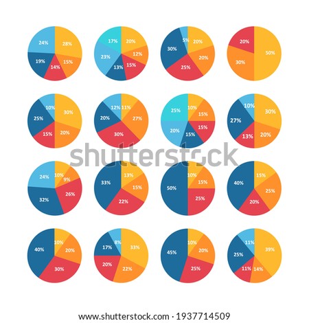 Colorful Pie Chart Infographic Set