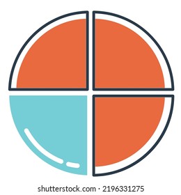 gráfico circular colorido sobre blanco