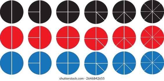 Colorful Pie chart set on  And ColorRed	
