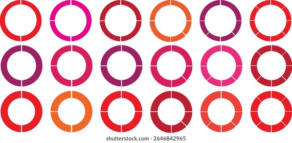 Colorful Pie chart set on And Color.rED	

