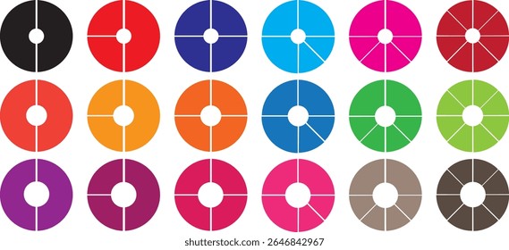 Colorful Pie chart set on And Color.rED	
