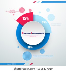 Colorful pie chart template, background for your documents, web sites, reports, presentations and infographic