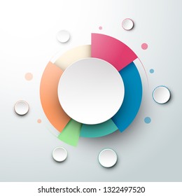 Colorful pie chart template, background for your documents, web sites, reports, presentations and infographic