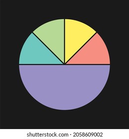 bunter Kuchendiagramm, Vektorgrafik, Kreisdiagramm