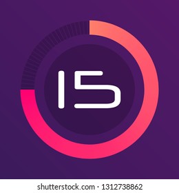 Colorful pie charts. Circular interval timer. Percentage vector infographics. Business infographics. Loading and buffering percentage icon set. 