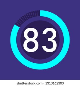 Colorful pie charts. Circular interval timer and stopwatch. Percentage vector and beautiful infographics. Business infographics. Loading and buffering the percentage set of icons.