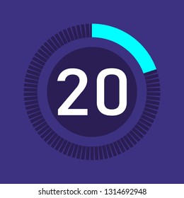 Colorful pie charts. Circular interval timer and stopwatch. Percentage vector and beautiful infographics. Business infographics. Loading and buffering the percentage set of icons.