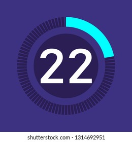 Colorful pie charts. Circular interval timer and stopwatch. Percentage vector and beautiful infographics. Business infographics. Loading and buffering the percentage set of icons.