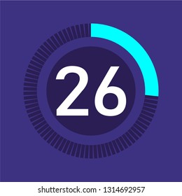 Colorful pie charts. Circular interval timer and stopwatch. Percentage vector and beautiful infographics. Business infographics. Loading and buffering the percentage set of icons.