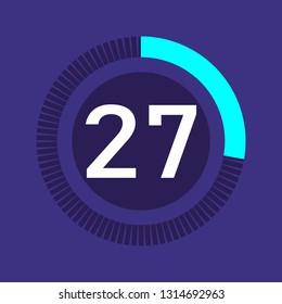 Colorful pie charts. Circular interval timer and stopwatch. Percentage vector and beautiful infographics. Business infographics. Loading and buffering the percentage set of icons.