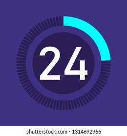Colorful pie charts. Circular interval timer and stopwatch. Percentage vector and beautiful infographics. Business infographics. Loading and buffering the percentage set of icons.