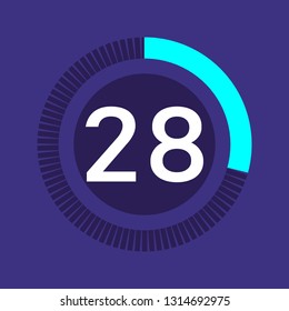Colorful pie charts. Circular interval timer and stopwatch. Percentage vector and beautiful infographics. Business infographics. Loading and buffering the percentage set of icons.