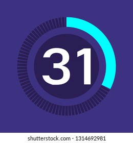 Colorful pie charts. Circular interval timer and stopwatch. Percentage vector and beautiful infographics. Business infographics. Loading and buffering the percentage set of icons.