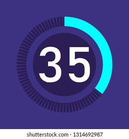 Colorful pie charts. Circular interval timer and stopwatch. Percentage vector and beautiful infographics. Business infographics. Loading and buffering the percentage set of icons.