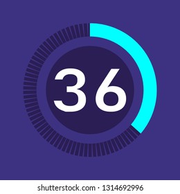 Colorful pie charts. Circular interval timer and stopwatch. Percentage vector and beautiful infographics. Business infographics. Loading and buffering the percentage set of icons.