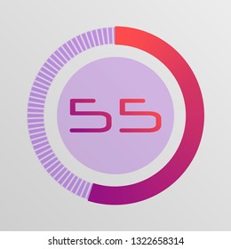 Colorful pie charts. Circular interval timer. Percentage vector infographics. Business infographics. Loading and buffering percentage icon set. 