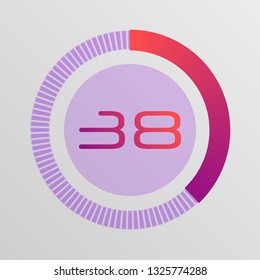 Colorful pie charts. Circular interval timer. Percentage vector infographics. Business infographics. Loading and buffering percentage icon set. 