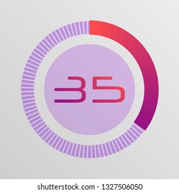 Colorful pie charts. Circular interval timer. Percentage vector infographics. Business infographics. Loading and buffering percentage icon set. 