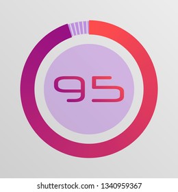 Colorful pie charts. Circular interval timer. Percentage vector infographics. Business infographics. Loading and buffering percentage icon set. 