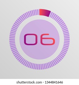 Colorful pie charts. Circular interval timer. Percentage vector infographics. Business infographics. Loading and buffering percentage icon set. 