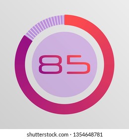 Colorful pie charts. Circular interval timer. Percentage vector infographics. Business infographics. Loading and buffering percentage icon set. 