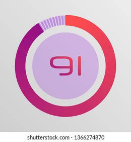 Colorful pie charts. Circular interval timer. Percentage vector infographics. Business infographics. Loading and buffering percentage icon set. 