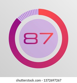 Colorful pie charts. Circular interval timer. Percentage vector infographics. Business infographics. Loading and buffering percentage icon set. 