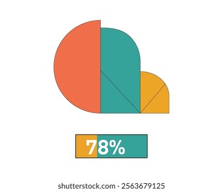 Colorful pie charts, infographic elements, data visualization, and circular diagrams.
