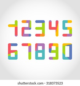 Colorful pieces numbers set