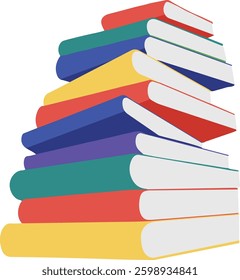 A colorful pile of books scattered here and there