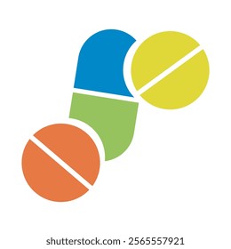 Colorful Pill Shaped Graphic Design