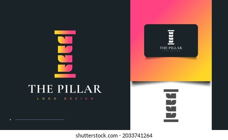 Diseño del logotipo del pilar colorido adecuado para bufete de abogados, universidad, abogado o logotipos de oficina. Icono del pilar o símbolo
