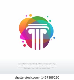 Colorful Pillar logo vector, Strong Pillar logo designs template, design concept, logo, logotype element for template