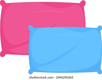 Colorful pillows, illustration, vector on a white background.