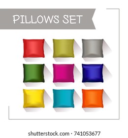 Colorful pillows Set. Vector image.