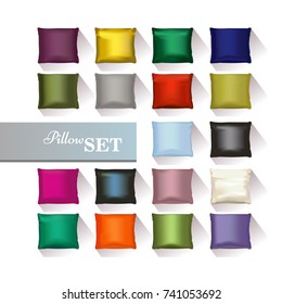 Colorful pillows Set. Vector image.