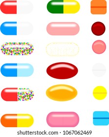 Colorful pills and medicines.