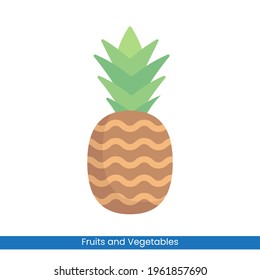 Colorful Pineapple icon vector design. Fruits and Vegetables symbol for your website design, logo, app, UI. Eps10 vector illustration.