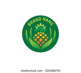 Colorful Pineapple logo icon vector template. Pineapple Farm logo idea. Symbol of fresh food, sweet, summer, vitamin, healthy. Perfect for natural farm products, organic agricultural products.
 
