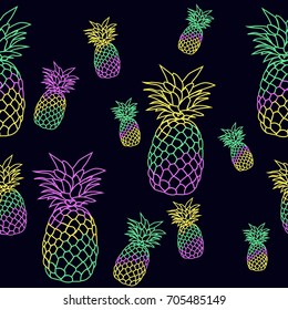 Colorful pineapple pattern vector