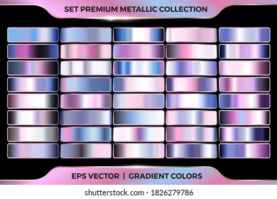 Colorida colección de combinación de degradado de color rosa azulado gran conjunto de paletas Plantilla de vector