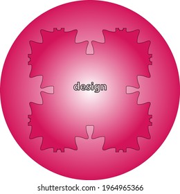 Colorful pink ball with pattern. 