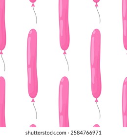 Colorful pink balloon pattern on a white background for festive designs