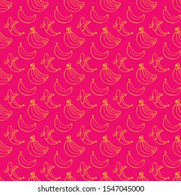 Colorful pink banana pattern for wallpapers, card and ti-shirts