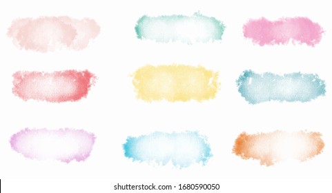 Colorful pink blue red green yellow watercolor splash set for your design, vector.
